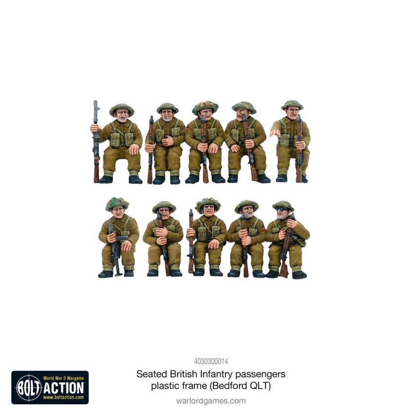 Seated British Infantry Passengers Plastic Sprue (Bedford QLT)