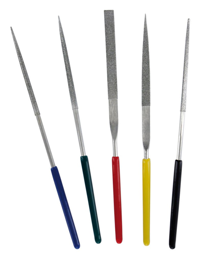 Set of 5 Mini Diamond Files - Diamantfeilen-Set (100 mm, 5 Stück) - Vallejo - T03004