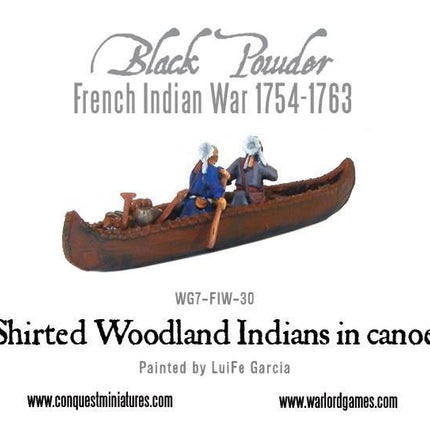 Shirted Woodland Indians in Canoe