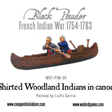 Shirted Woodland Indians in Canoe