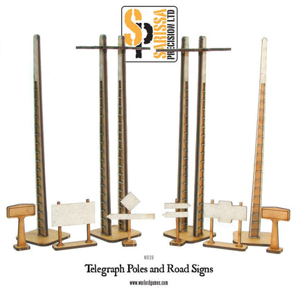 Signs & Telegraph Poles Set - Gelände - Sarissa - N026