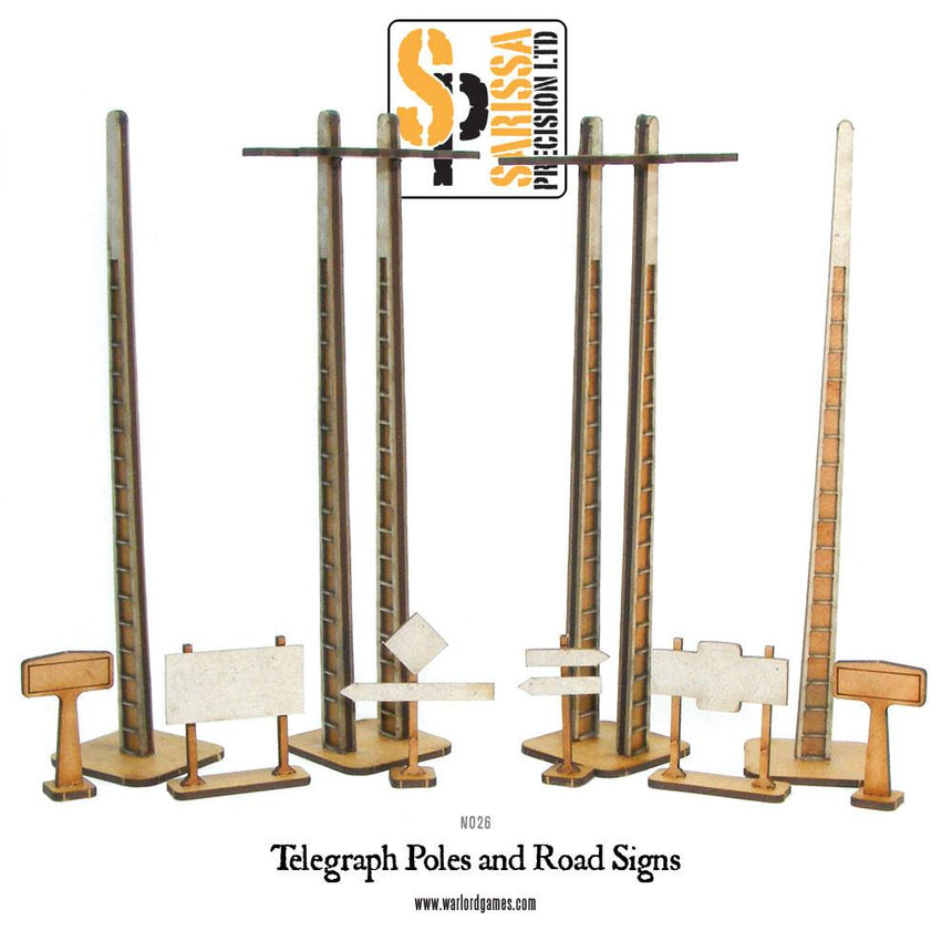Signs & Telegraph Poles Set - Gelände - Sarissa - N026