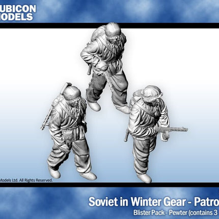 Soviet Infantry in winter Gear Patrolling - Pewter
