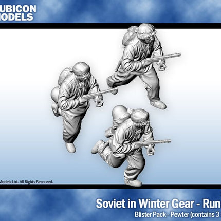 Soviet Infantry in winter Gear Running - Pewter