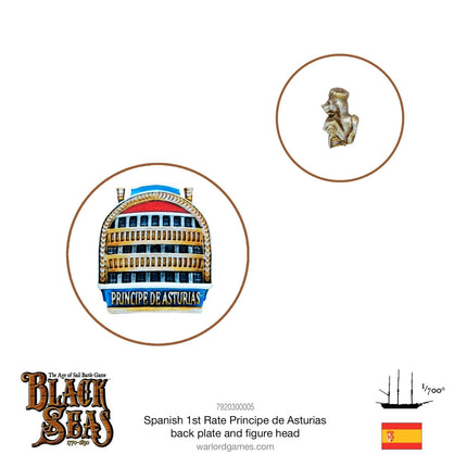 Spanish 1st rate Principe de Asturias back plate and figure head - Zubehör & Bitz - Warlord Games - 7920300005