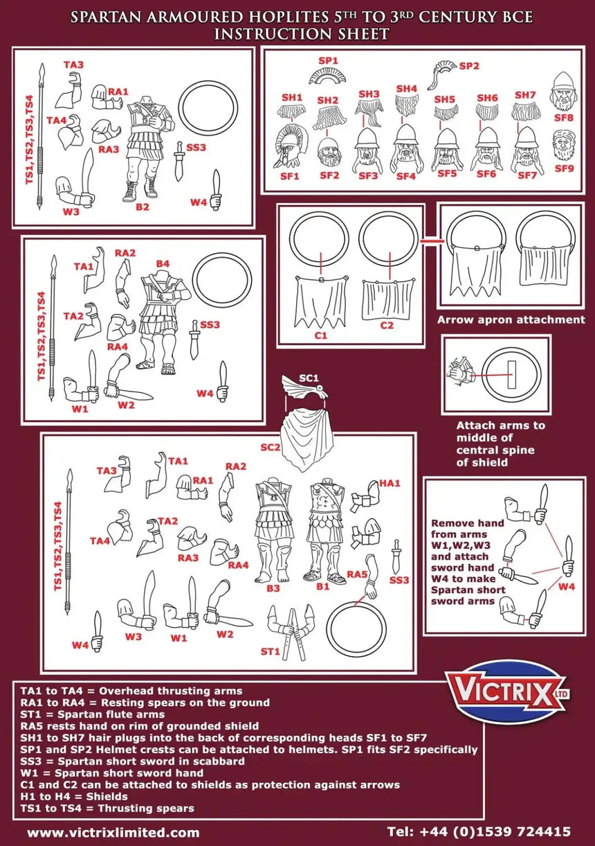 Spartan Armoured Hoplites 5th to 3rd Century BCE - Infanterie - Victrix - VXA002