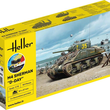 STARTER KIT M4 Sherman D-Day - Panzer - Heller - 56892