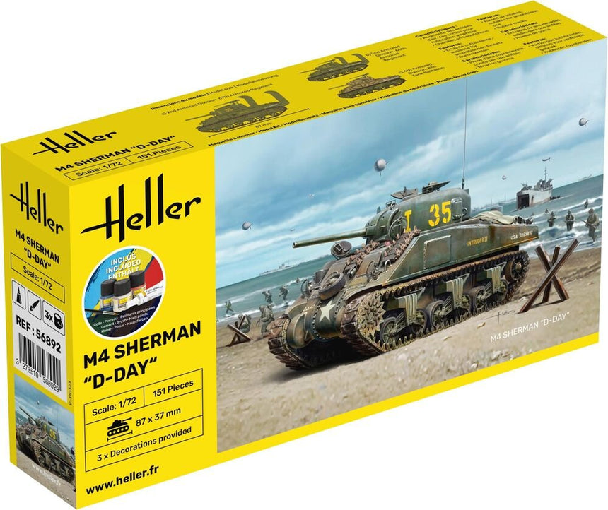 STARTER KIT M4 Sherman D-Day - Panzer - Heller - 56892