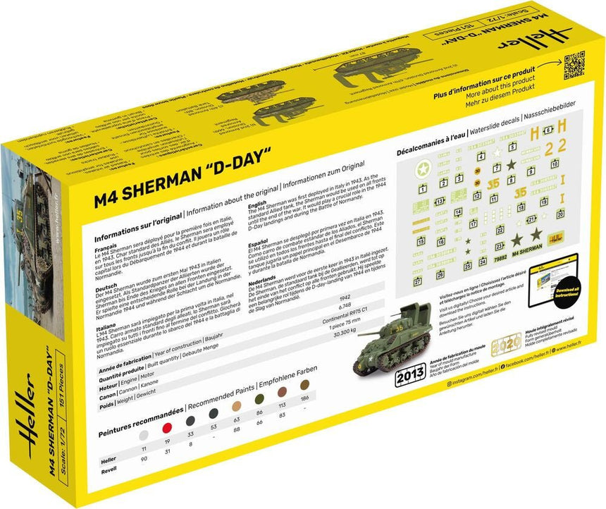 STARTER KIT M4 Sherman D-Day - Panzer - Heller - 56892