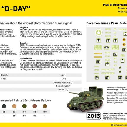 STARTER KIT M4 Sherman D-Day - Panzer - Heller - 56892