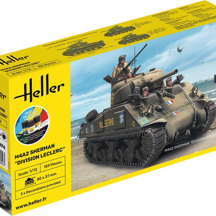 STARTER KIT M4A2 Sherman "Division Leclerc" - Panzer - Heller - 56894