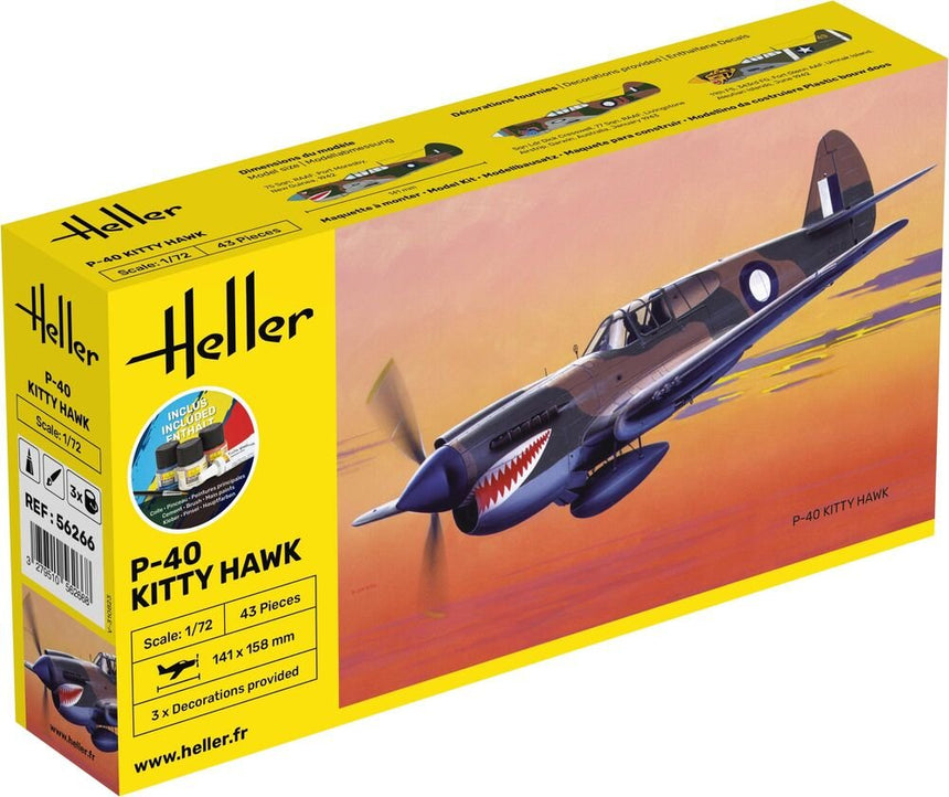 STARTER KIT P-40 Kitty Hawk - Flugzeuge - Heller - 56266