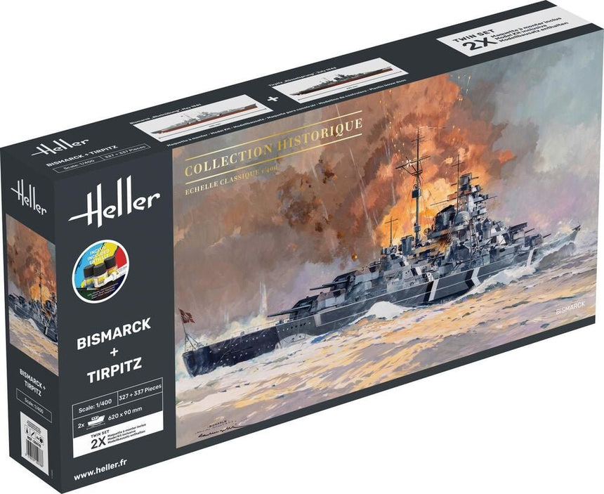 STARTER KIT Twin Set Bismarck + Tirpitz - Starterset - Heller - 55078
