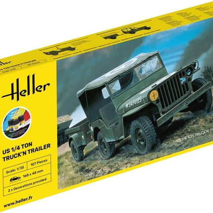 STARTER KIT US 1/4 Ton Truck 'n Trailer - Fahrzeuge - Heller - 57105
