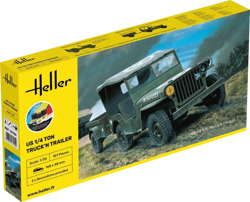 STARTER KIT US 1/4 Ton Truck 'n Trailer - Fahrzeuge - Heller - 57105