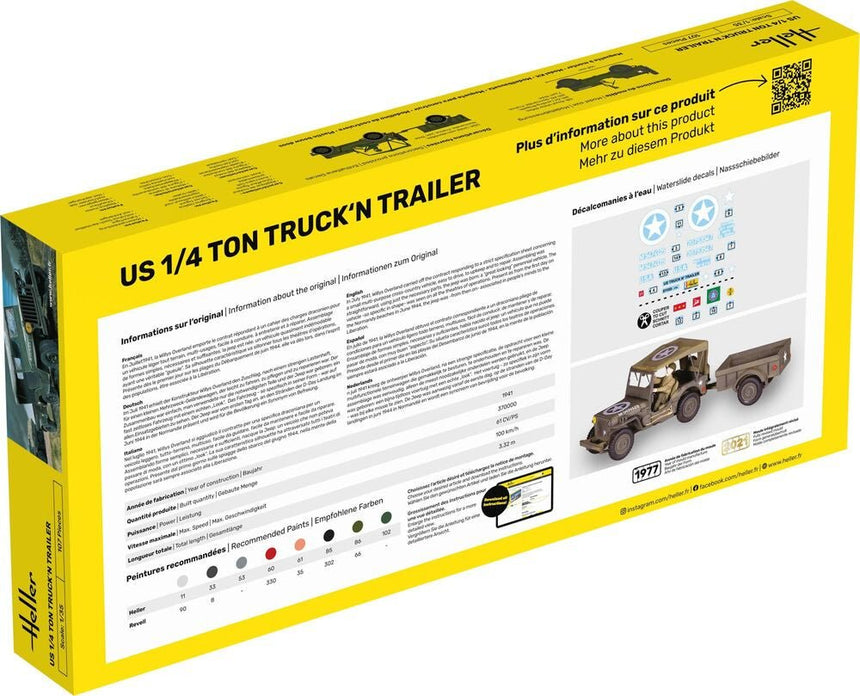 STARTER KIT US 1/4 Ton Truck 'n Trailer - Fahrzeuge - Heller - 57105