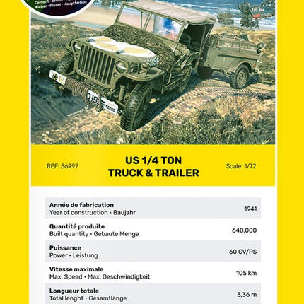 STARTER KIT US 1/4 Ton Truck & Trailer - Fahrzeuge - Heller - 56997