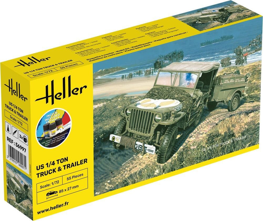 STARTER KIT US 1/4 Ton Truck & Trailer - Fahrzeuge - Heller - 56997