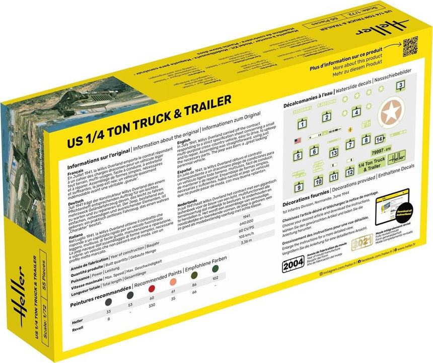 STARTER KIT US 1/4 Ton Truck & Trailer - Fahrzeuge - Heller - 56997