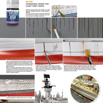 Streaking Grime for Light Grey Ships AK305 - AK Interactive