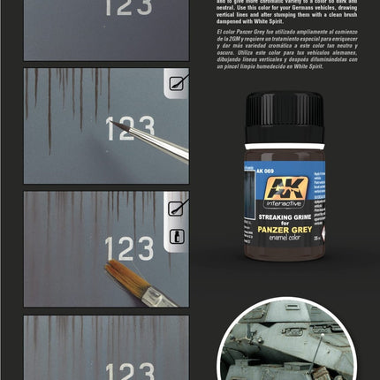 Streaking Grime for Panzer Grey AK069 - AK Interactive