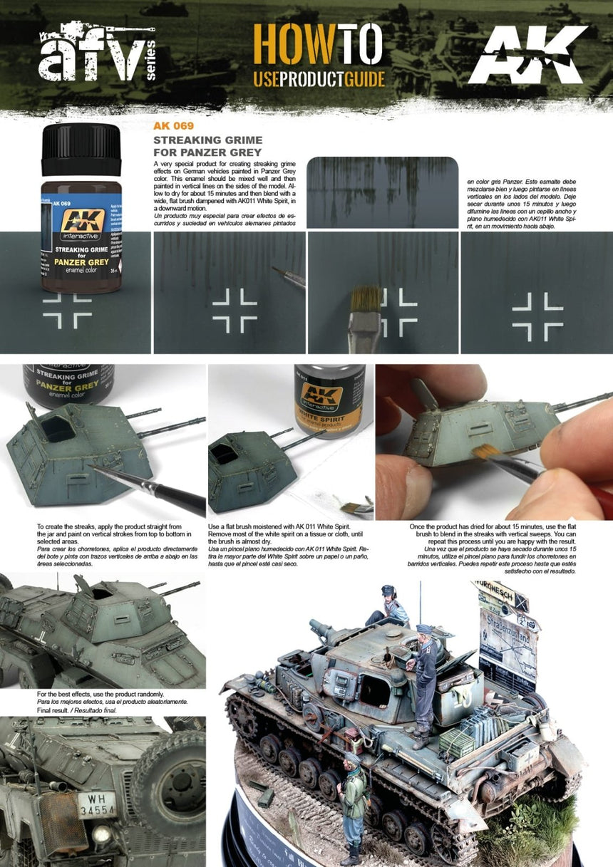 Streaking Grime for Panzer Grey AK069 - AK Interactive