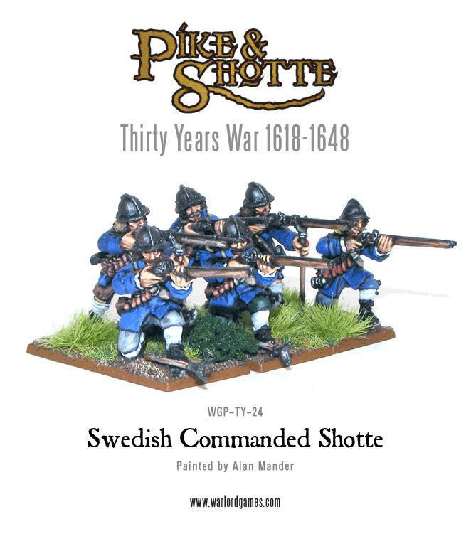 Swedish Commanded Shotte - 6 Musketiere (Metall)