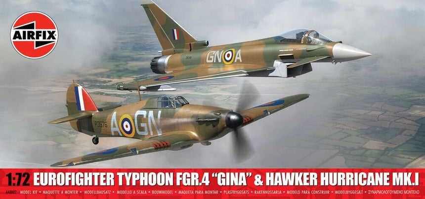 Twin Pack - Eurofighter Typhoon FGR.4 (GINA) + Hawker Hurricane Mk.I - Starterset - Airfix - A40002
