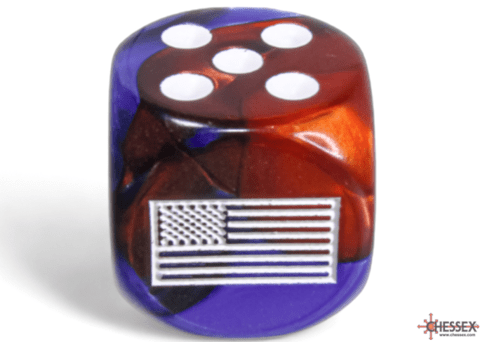 United States War Dice Gemini Blue/Red/White 16mm d6 (12 Dice) - Zubehör - Chessex - CHX29065