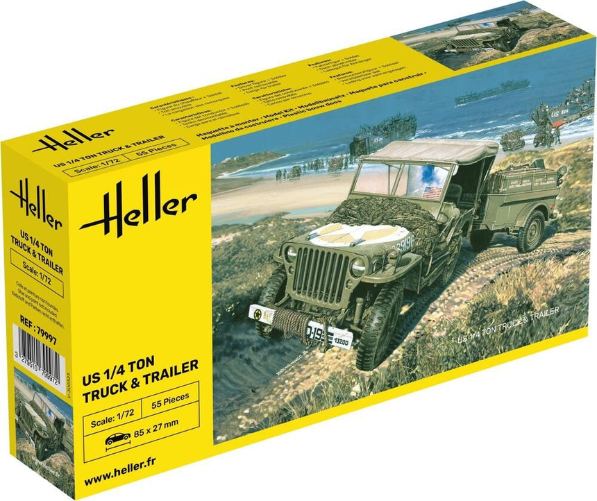 US 1/4 Ton Truck & Trailer - Fahrzeuge - Heller - 79997