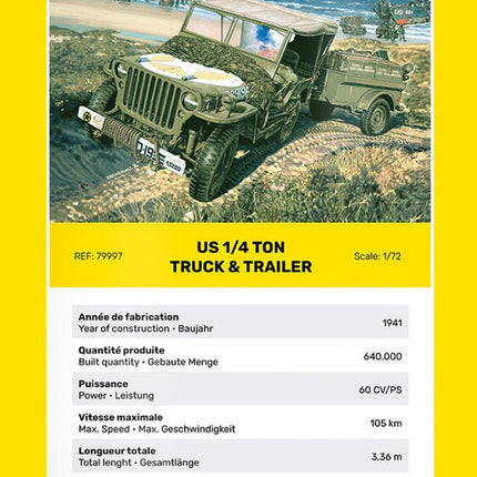US 1/4 Ton Truck & Trailer - Fahrzeuge - Heller - 79997