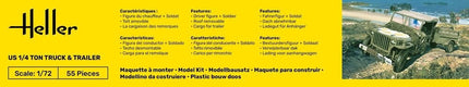 US 1/4 Ton Truck & Trailer - Fahrzeuge - Heller - 79997