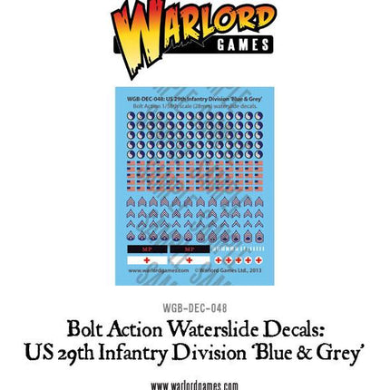 US 29th Infantry Division 'Blue & Grey' decal sheet