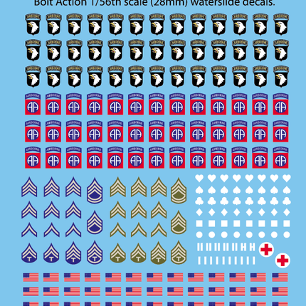 US Airborne decal sheet