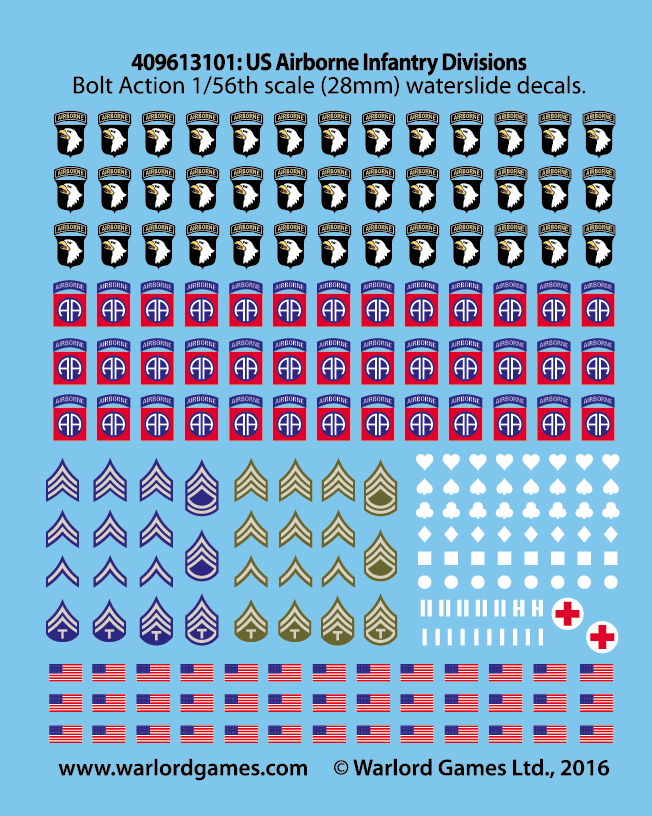 US Airborne decal sheet