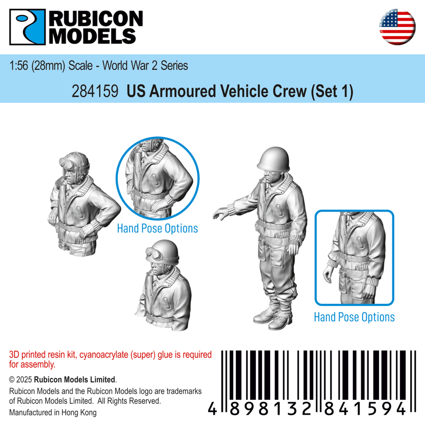US Armoured Vehicle Crew (Set 1) - Rubicon Models UK Ltd - 284159