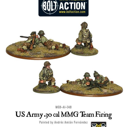 US Army .30 Cal MMG Team Firing - Infanterie - Warlord Games - WGB-AI-34