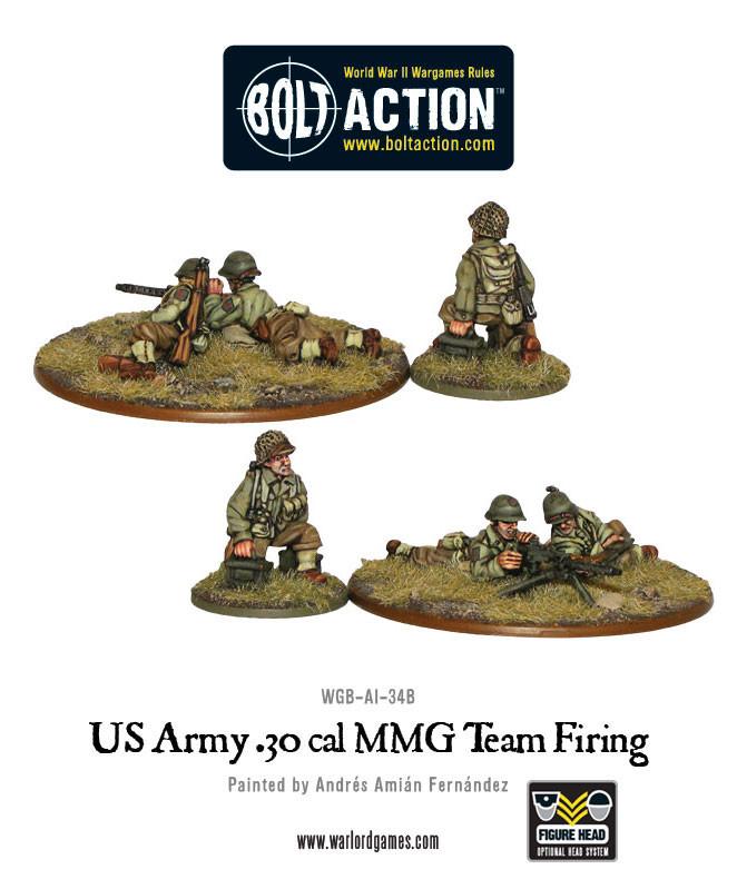 US Army .30 Cal MMG Team Firing - Infanterie - Warlord Games - WGB-AI-34