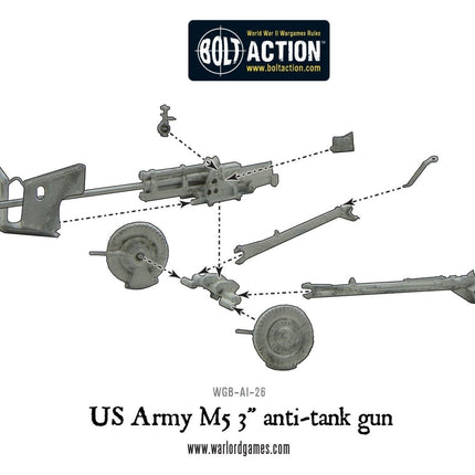 US Army M5 3" anti-tank gun