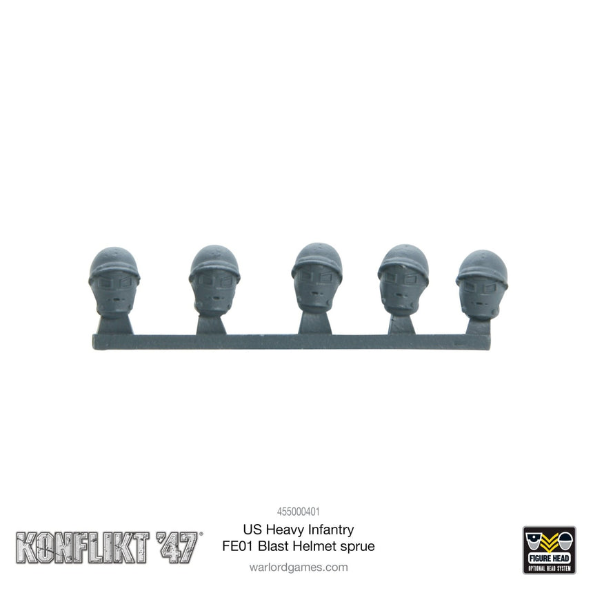 US Heavy Infantry FE01 Blast Helmet sprue - Warlord Games - 455000401a
