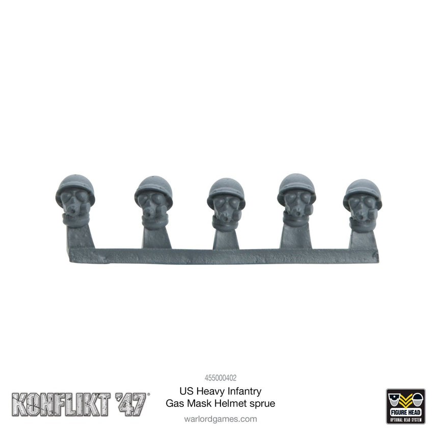 US Heavy Infantry Gas mask helmet sprue - Warlord Games - 455000402a