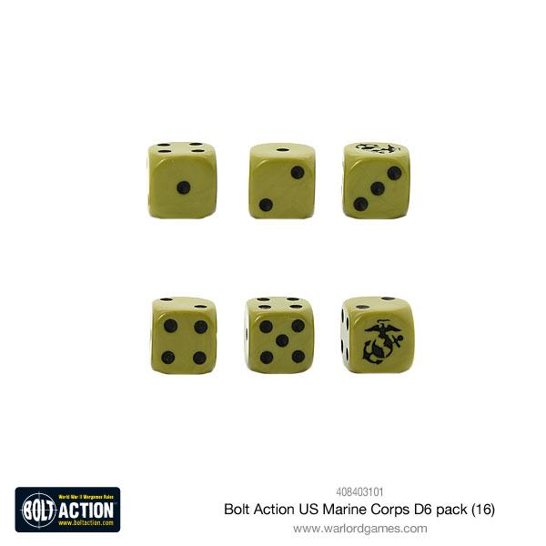 US Marine Corps D6 Pack (16 Stk) - Zubehör - Warlord Games - 408403101