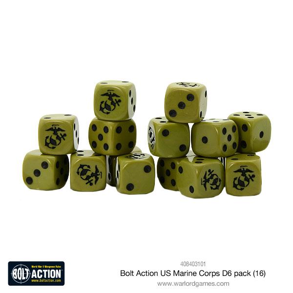 US Marine Corps D6 Pack (16 Stk) - Zubehör - Warlord Games - 408403101