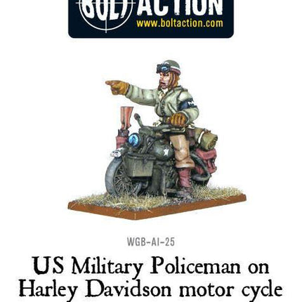 US Military Policeman on Harley Davidson motor cycle