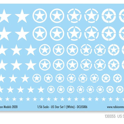 US Star Set 1 (White US Star) - Zubehör - Rubicon Models UK Ltd - 130055