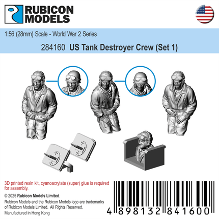 US Tank Destroyer Crew (Set 1) - Rubicon Models UK Ltd - 284160