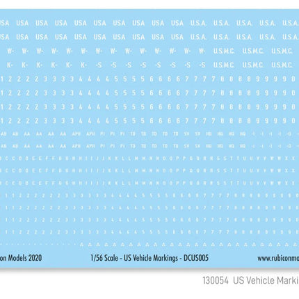US Vehicle Markings ( Vehicle Registration & Bumper Code) - Zubehör - Rubicon Models UK Ltd - 130054