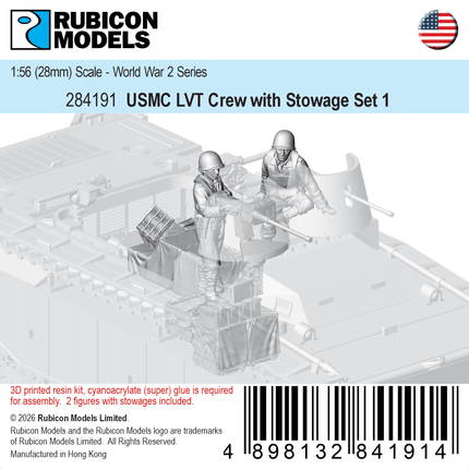 USMC LVT Crew with Stowage Set 1 - Rubicon Models UK Ltd - 284191