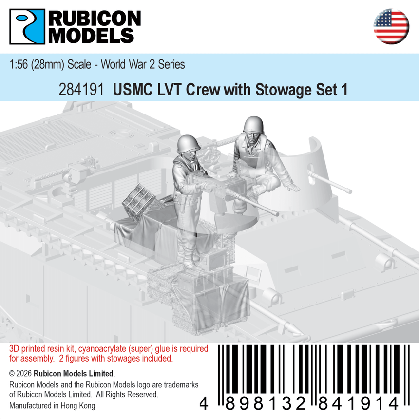 USMC LVT Crew with Stowage Set 1 - Rubicon Models UK Ltd - 284191