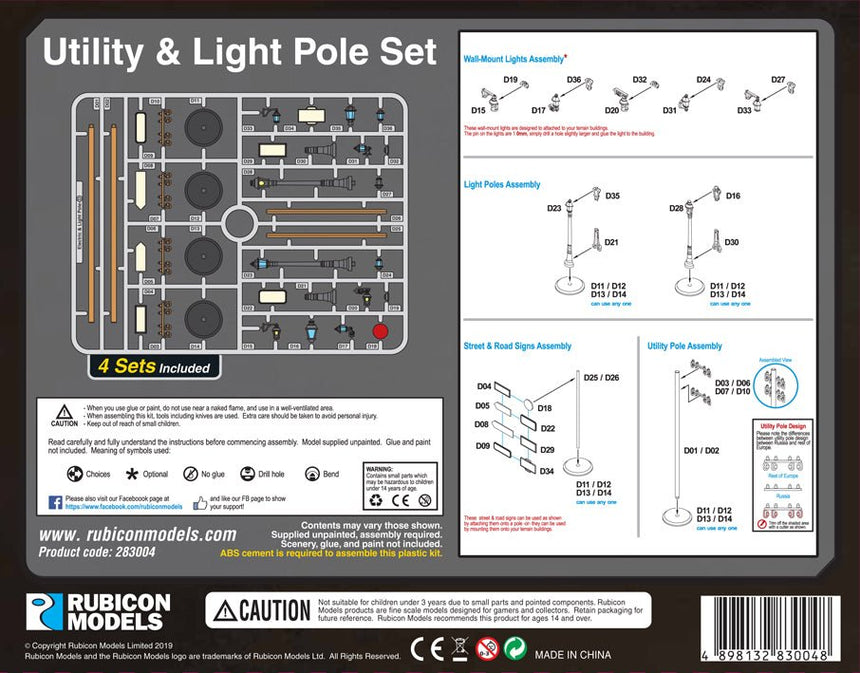 Utility & Light Pole Set - Gelände - Rubicon Models UK Ltd - 283004